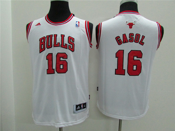 NBA Youth Chicago Bulls #16 Gasol white Game Nike Jerseys->youth nba jersey->Youth Jersey